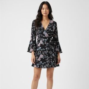 Miss Selfridge Black Floral Long Sleeve Dress